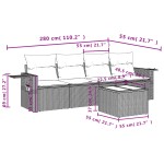 vidaXL Set canapea de grădină cu perne, 5 piese, gri, poliratan vidaXL Set canapea de grădină cu perne, 5 piese, gri, poliratan