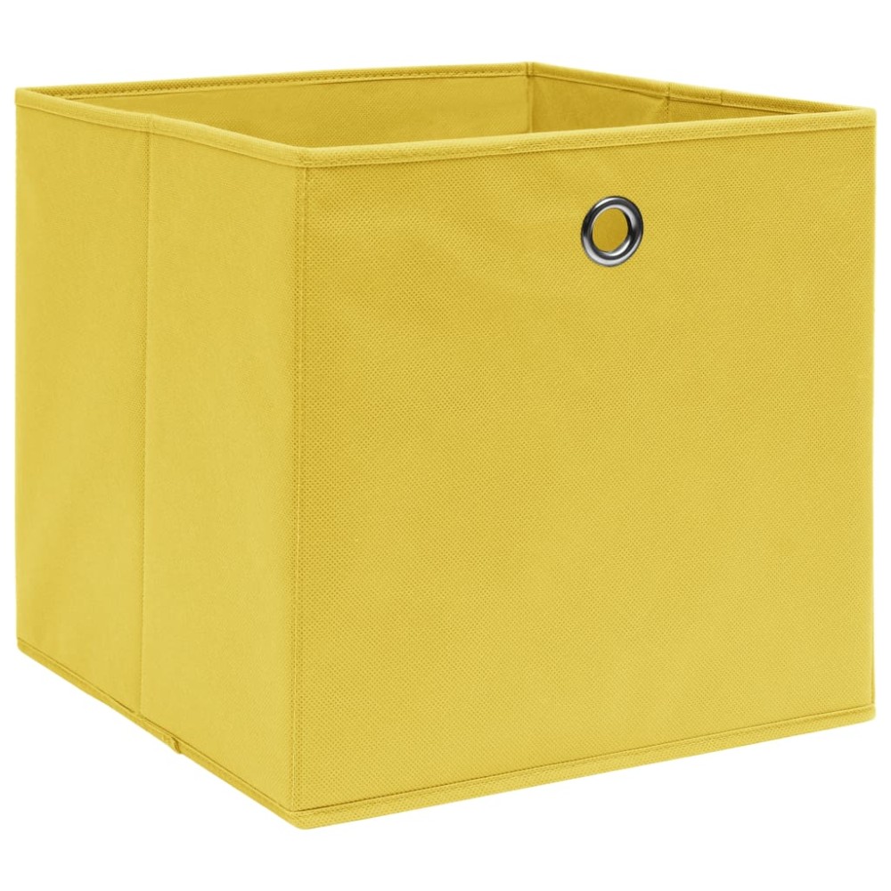 vidaXL Cutii depozitare, 4 buc., galben, 28x28x28 cm, textil nețesut