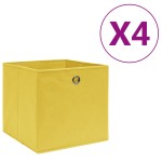 vidaXL Cutii depozitare, 4 buc., galben, 28x28x28 cm, textil nețesut vidaXL Cutii depozitare, 4 buc., galben, 28x28x28 cm, textil nețesut