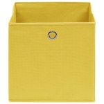 vidaXL Cutii depozitare, 4 buc., galben, 28x28x28 cm, textil nețesut vidaXL Cutii depozitare, 4 buc., galben, 28x28x28 cm, textil nețesut