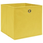 vidaXL Cutii depozitare, 10 buc., galben, 28x28x28 cm, textil nețesut