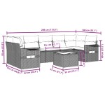 vidaXL Set mobilier de grădină cu perne, 8 piese, negru, poliratan