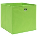 vidaXL Cutii depozitare, 10 buc., verde, 28x28x28 cm, material nețesut vidaXL Cutii depozitare, 10 buc., verde, 28x28x28 cm, material nețesut