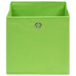 vidaXL Cutii depozitare, 10 buc., verde, 28x28x28 cm, material nețesut vidaXL Cutii depozitare, 10 buc., verde, 28x28x28 cm, material nețesut