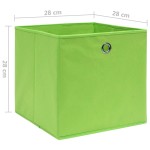 vidaXL Cutii depozitare, 10 buc., verde, 28x28x28 cm, material nețesut vidaXL Cutii depozitare, 10 buc., verde, 28x28x28 cm, material nețesut