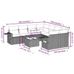 vidaXL Set mobilier de grădină cu perne, 9 piese, negru, poliratan