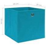vidaXL Cutii depozitare 10 buc. albastru, 28x28x28 cm textil nețesut vidaXL Cutii depozitare 10 buc. albastru, 28x28x28 cm textil nețesut