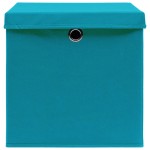 vidaXL Cutii depozitare cu capace, 10 buc., albastru, 28x28x28 cm vidaXL Cutii depozitare cu capace, 10 buc., albastru, 28x28x28 cm