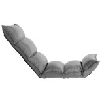 vidaXL Scaun de podea pliabil, gri deschis, material textil vidaXL Scaun de podea pliabil, gri deschis, material textil