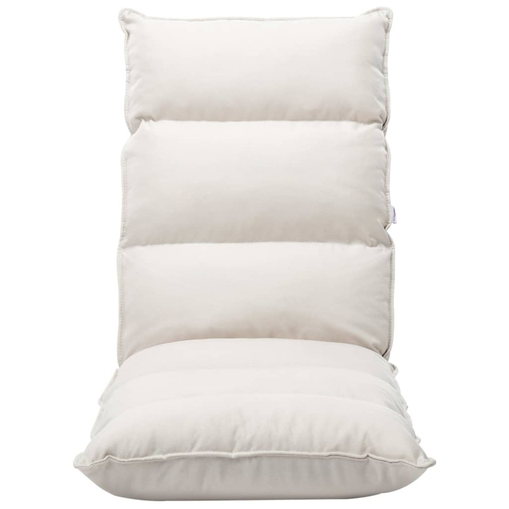 vidaXL Scaun de podea pliabil, crem, material textil