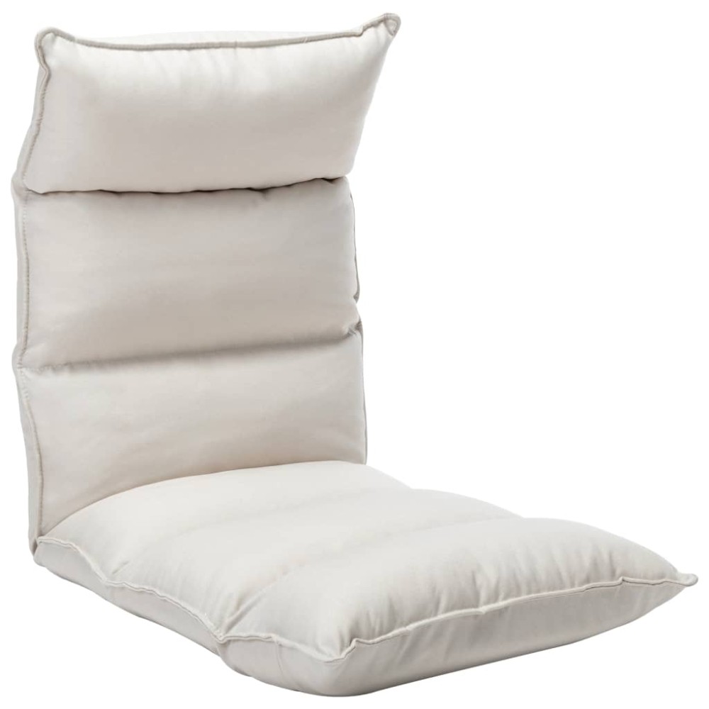 vidaXL Scaun de podea pliabil, crem, material textil