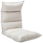 vidaXL Scaun de podea pliabil, crem, material textil vidaXL Scaun de podea pliabil, crem, material textil