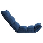 vidaXL Scaun de podea pliabil, albastru, material textil vidaXL Scaun de podea pliabil, albastru, material textil