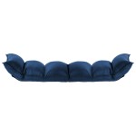 vidaXL Scaun de podea pliabil, albastru, material textil vidaXL Scaun de podea pliabil, albastru, material textil