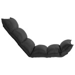 vidaXL Scaun de podea pliabil, negru, material textil vidaXL Scaun de podea pliabil, negru, material textil