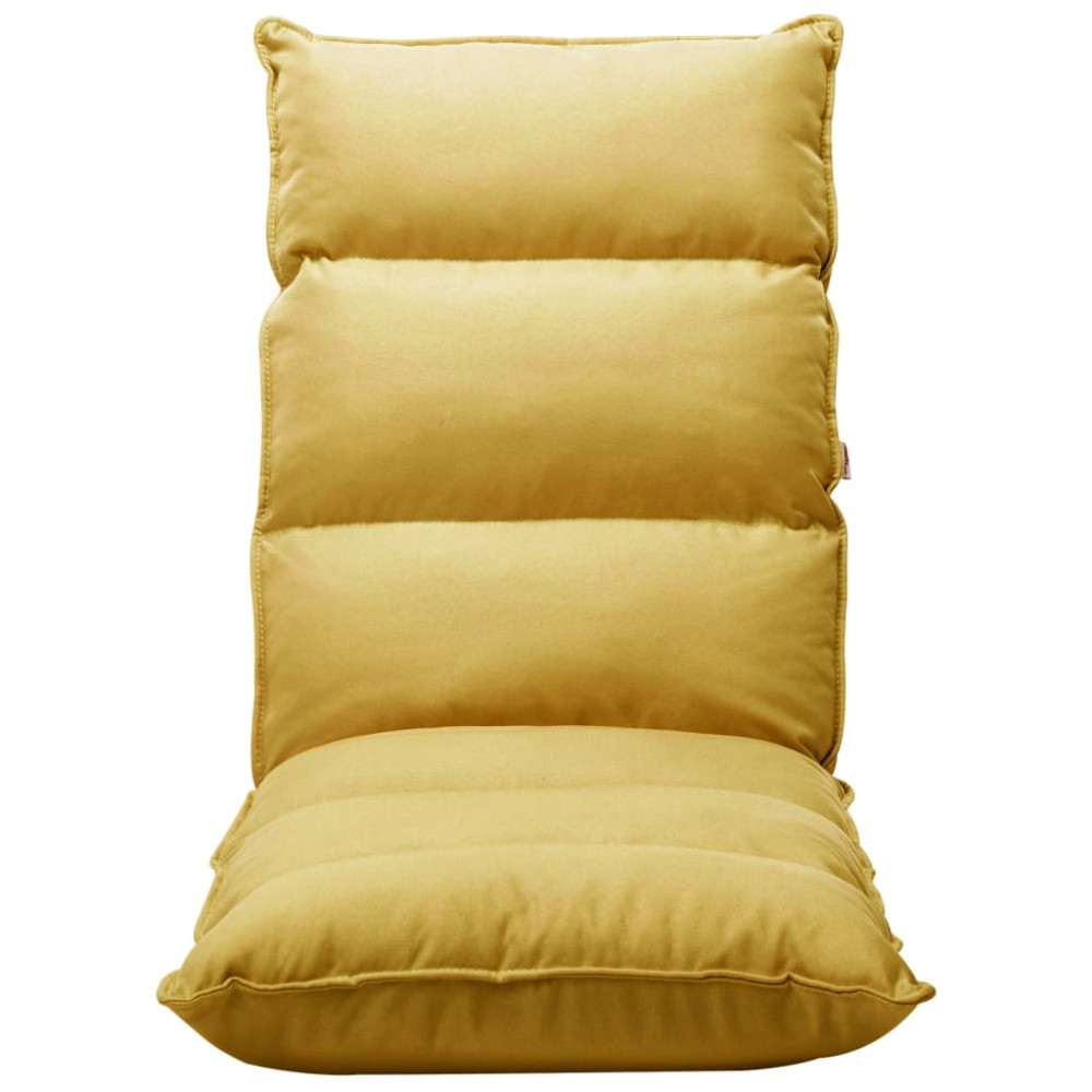 vidaXL Scaun de podea pliant, galben muștar, material textil