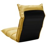 vidaXL Scaun de podea pliant, galben muștar, material textil vidaXL Scaun de podea pliant, galben muștar, material textil