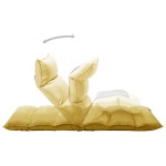 vidaXL Scaun de podea pliant, galben muștar, material textil vidaXL Scaun de podea pliant, galben muștar, material textil