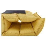 vidaXL Scaun de podea pliant, galben muștar, material textil vidaXL Scaun de podea pliant, galben muștar, material textil