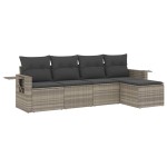 vidaXL Set canapele de grădină cu perne, 5 piese gri deschis poliratan vidaXL Set canapele de grădină cu perne, 5 piese gri deschis poliratan