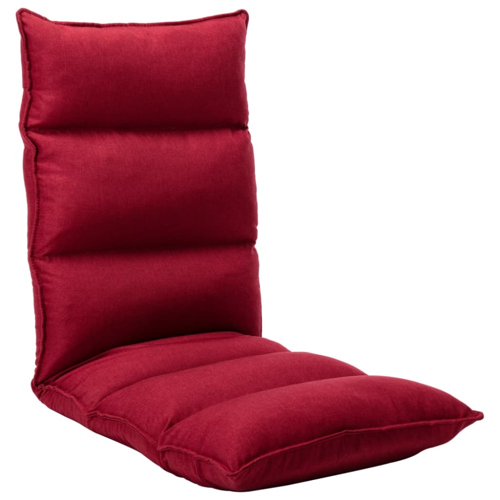 vidaXL Scaun de podea pliabil, roșu vin, material textil
