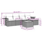vidaXL Set mobilier grădină cu perne, 6 piese, gri, poliratan vidaXL Set mobilier grădină cu perne, 6 piese, gri, poliratan
