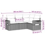 vidaXL Set canapea de grădină cu perne, 4 piese, gri deschis poliratan vidaXL Set canapea de grădină cu perne, 4 piese, gri deschis poliratan