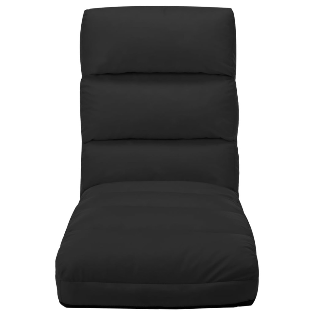 vidaXL Scaun de podea pliabil, negru, piele ecologică