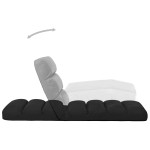 vidaXL Scaun de podea pliabil, negru, piele ecologică vidaXL Scaun de podea pliabil, negru, piele ecologică