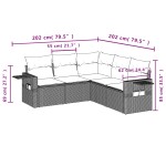 vidaXL Set canapea de grădină cu perne, 5 piese, gri, poliratan vidaXL Set canapea de grădină cu perne, 5 piese, gri, poliratan