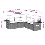 vidaXL Set canapele de grădină cu perne, 5 piese gri deschis poliratan