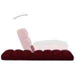 vidaXL Scaun de podea pliabil, roșu vin, piele ecologică