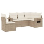 vidaXL Set canapele de grădină cu perne, 5 piese, bej, poliratan vidaXL Set canapele de grădină cu perne, 5 piese, bej, poliratan