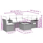 vidaXL Set mobilier grădină cu perne, 6 piese, gri, poliratan vidaXL Set mobilier grădină cu perne, 6 piese, gri, poliratan