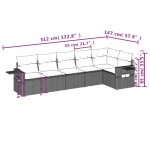 vidaXL Set mobilier grădină cu perne, 6 piese, gri, poliratan