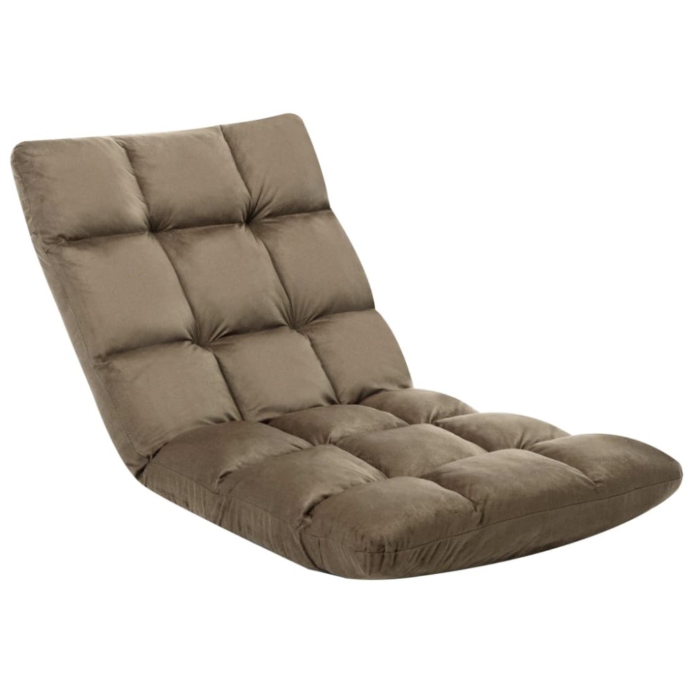vidaXL Scaun de podea pliabil, gri taupe, microfibră
