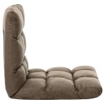 vidaXL Scaun de podea pliabil, gri taupe, microfibră vidaXL Scaun de podea pliabil, gri taupe, microfibră