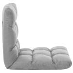 vidaXL Scaun de podea pliabil, gri deschis, microfibră vidaXL Scaun de podea pliabil, gri deschis, microfibră