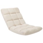 vidaXL Scaun de podea pliabil, crem, microfibră vidaXL Scaun de podea pliabil, crem, microfibră