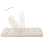 vidaXL Scaun de podea pliabil, crem, microfibră vidaXL Scaun de podea pliabil, crem, microfibră