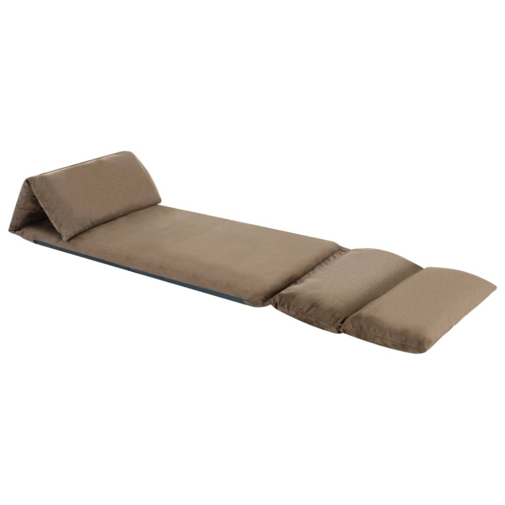 vidaXL Scaun de podea pliabil, gri taupe, microfibră