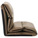 vidaXL Scaun de podea pliabil, gri taupe, microfibră vidaXL Scaun de podea pliabil, gri taupe, microfibră