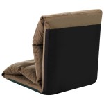 vidaXL Scaun de podea pliabil, gri taupe, microfibră vidaXL Scaun de podea pliabil, gri taupe, microfibră