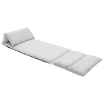 vidaXL Scaun de podea pliabil, gri deschis, microfibră vidaXL Scaun de podea pliabil, gri deschis, microfibră