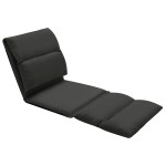 vidaXL Scaun de podea pliabil, negru, microfibră vidaXL Scaun de podea pliabil, negru, microfibră
