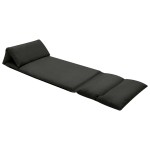 vidaXL Scaun de podea pliabil, negru, microfibră vidaXL Scaun de podea pliabil, negru, microfibră