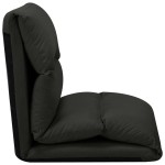 vidaXL Scaun de podea pliabil, negru, microfibră vidaXL Scaun de podea pliabil, negru, microfibră