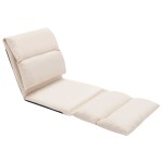 vidaXL Scaun de podea pliabil, crem, microfibră vidaXL Scaun de podea pliabil, crem, microfibră