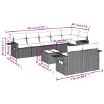 vidaXL Set mobilier de grădină cu perne, 9 piese, negru, poliratan vidaXL Set mobilier de grădină cu perne, 9 piese, negru, poliratan