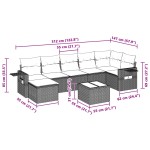 vidaXL Set mobilier de grădină cu perne, 8 piese gri deschis poliratan vidaXL Set mobilier de grădină cu perne, 8 piese gri deschis poliratan